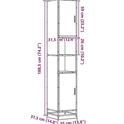 Vidaxl Armoire de salle de bain chêne sonoma bois d'ingénierie métal