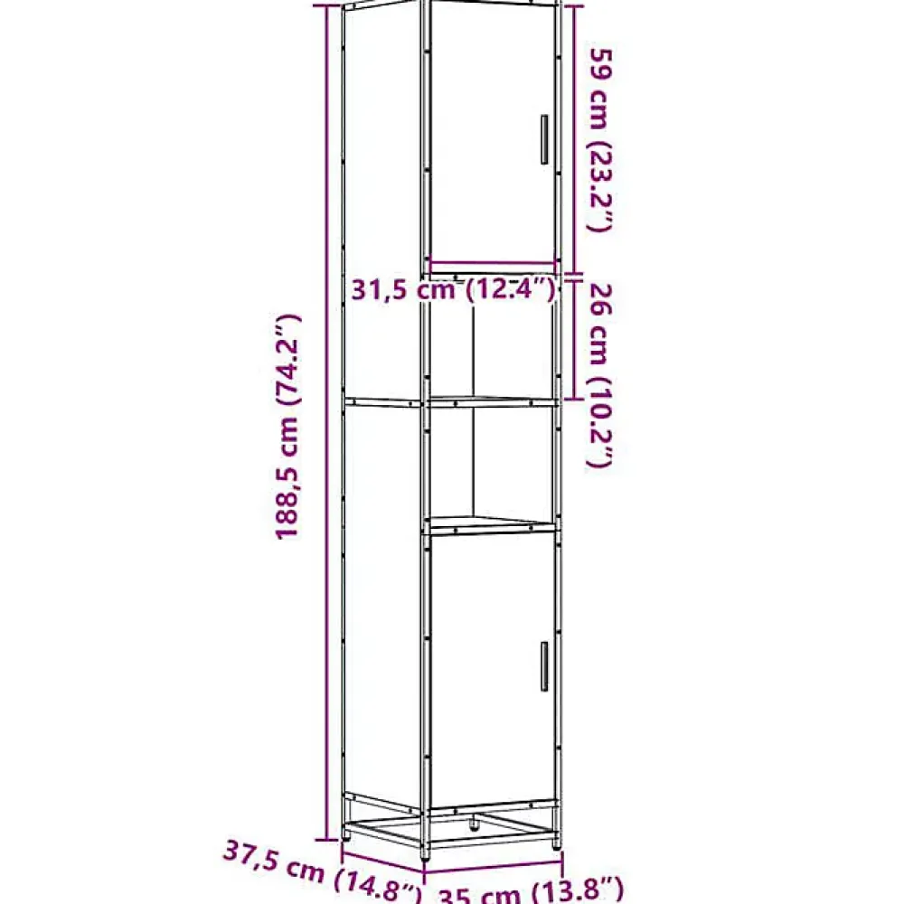 Vidaxl Armoire de salle de bain chêne sonoma bois d'ingénierie métal