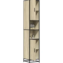 Vidaxl Armoire de salle de bain chêne sonoma bois d'ingénierie métal