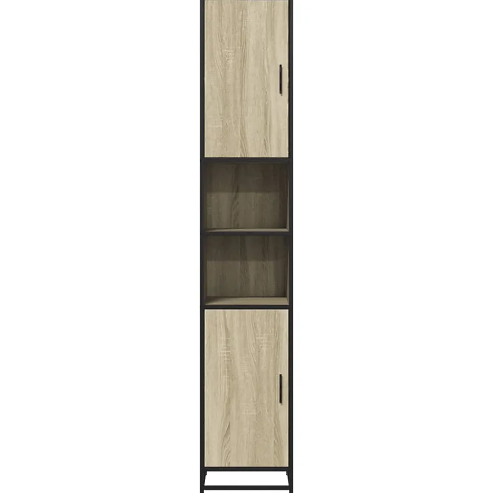 Vidaxl Armoire de salle de bain chêne sonoma bois d'ingénierie métal
