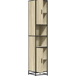 Vidaxl Armoire de salle de bain chêne sonoma bois d'ingénierie métal