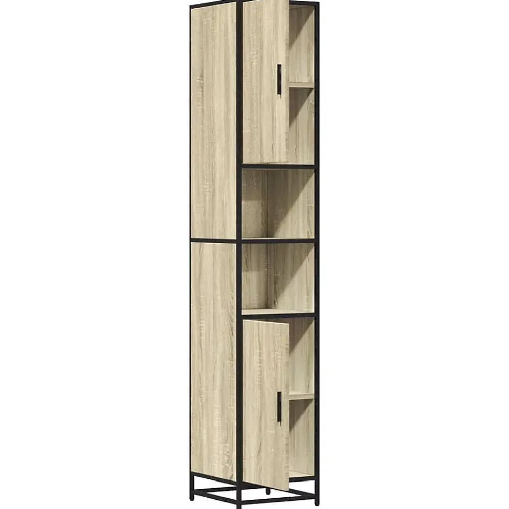 Vidaxl Armoire de salle de bain chêne sonoma bois d'ingénierie métal