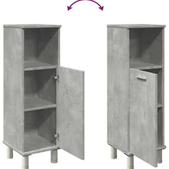 Vidaxl Armoire de salle de bain Gris béton 30x30x95 cm Aggloméré