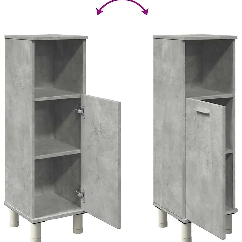 Vidaxl Armoire de salle de bain Gris béton 30x30x95 cm Aggloméré
