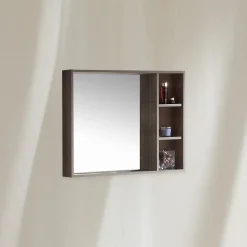 Jindoli Armoire de salle de bain avec miroir chêne brun 100 cm Aquanoma