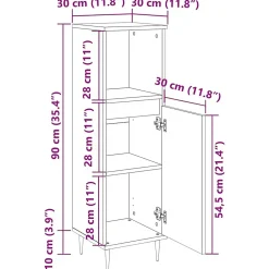 Meuble Wc|Vidaxl Armoire de salle de bain gris béton 30x30x100 cm