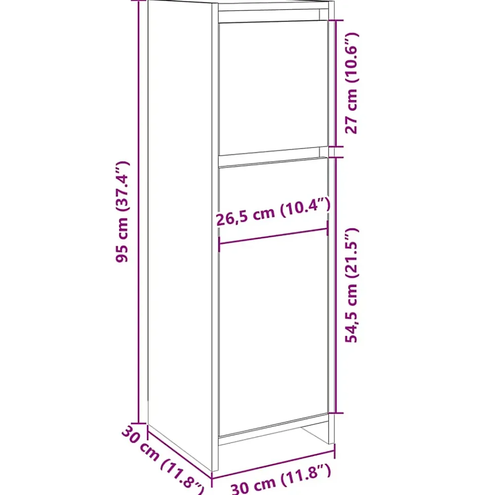 Meuble Wc|Vidaxl Armoire de salle de bain Chêne sonoma 30x30x95 cm Aggloméré