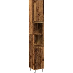 Vidaxl Armoire de salle de bain vieux bois 30x30x190cm bois ingénierie