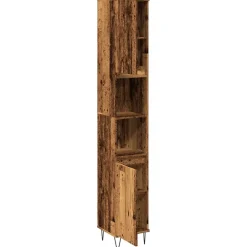 Vidaxl Armoire de salle de bain vieux bois 30x30x190cm bois ingénierie