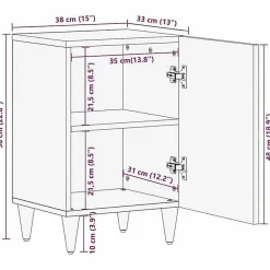 Vidaxl Armoire de salle de bain 38x33x58 cm bois massif de manguier