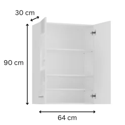 3xE Living Armoire de salle de bain pour machine à laver, 30 x 64 x 90 cm, chêne sonoma