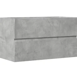 Vidaxl Armoire de salle de bain suspendue gris béton bois d'ingénierie