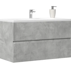 Vidaxl Armoire de salle de bain suspendue gris béton bois d'ingénierie