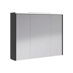 Armoire De Toilette|Decotec Armoire de salle de bains éclairante avec miroir Archi noir mat 90 cm
