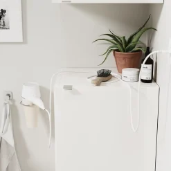 GoodHome Armoire de salle de bains blanc brillant l.40 x H.90 x P.36 cm, Imandra