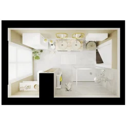 Meuble Wc|Armoire De Salle De Bains|GoodHome Armoire de salle de bains faible profondeur blanc brillant l.60 x H.60 x P.15 cm, Imandra