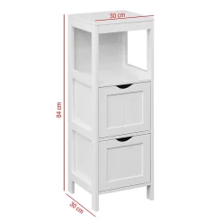 Mobili Rebecca Armoire de Salle de Bains en MDF Blanc avec 2 Tiroirs 1 étagère Rebecca Mobili