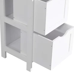Mobili Rebecca Armoire de Salle de Bains en MDF Blanc avec 2 Tiroirs 1 étagère Rebecca Mobili