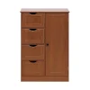 Meuble De Salle De Bains Faible Profondeur|Mobili Rebecca Armoire de Salle de Bains 4 Tiroirs 1 Porte en MDF Marron Rebecca Mobili