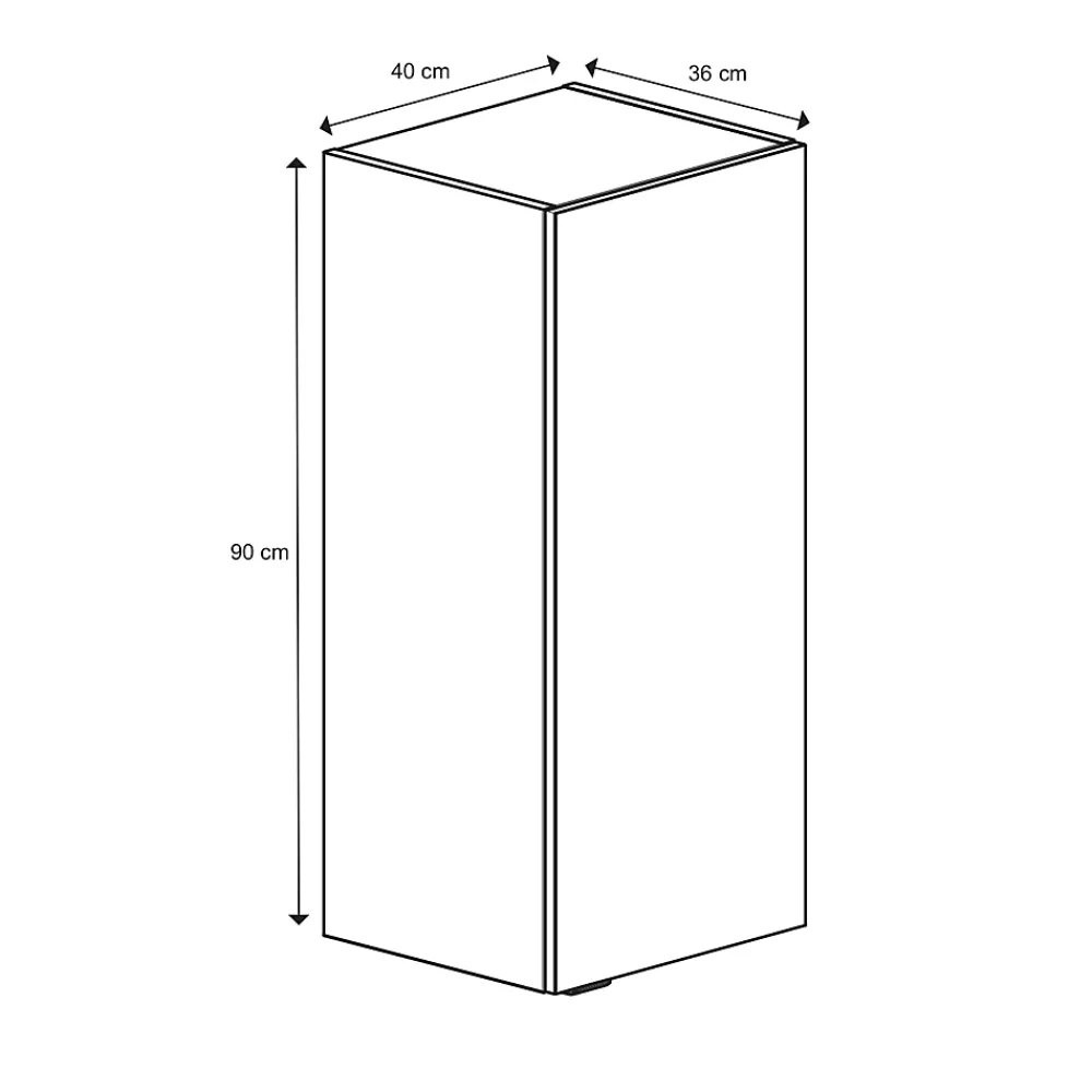 GoodHome Armoire de salle de bains gris brillant l.40 x H.90 x P.36 cm, Imandra