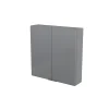 GoodHome Armoire de salle de bains faible profondeur gris brillant l.60 x H.60 x P.15 cm, Imandra