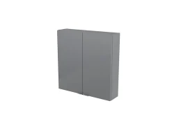 GoodHome Armoire de salle de bains faible profondeur gris brillant l.60 x H.60 x P.15 cm, Imandra