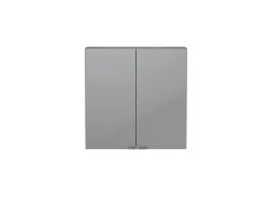 GoodHome Armoire de salle de bains faible profondeur gris brillant l.60 x H.60 x P.15 cm, Imandra