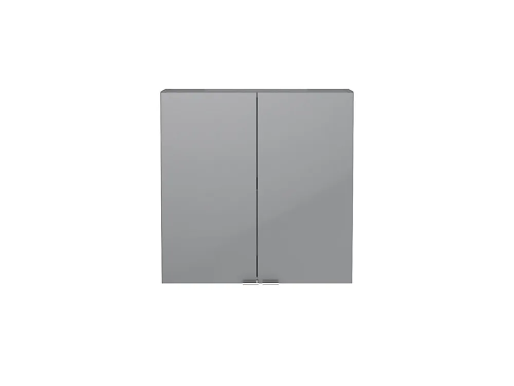 GoodHome Armoire de salle de bains faible profondeur gris brillant l.60 x H.60 x P.15 cm, Imandra