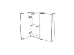 GoodHome Armoire de salle de bains faible profondeur gris brillant l.60 x H.60 x P.15 cm, Imandra