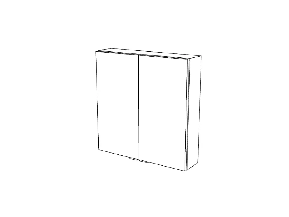 GoodHome Armoire de salle de bains faible profondeur gris brillant l.60 x H.60 x P.15 cm, Imandra