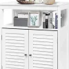 Meuble De Salle De Bains Faible Profondeur|Giantex Armoire de Salle de Bains Meuble de Rangement sur Pieds Armoire en MDF avec 2 Portes a Volets et Etagere Reglable