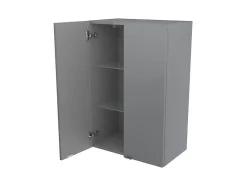GoodHome Armoire de salle de bains gris brillant l.60 x H.90 x P.36 cm, Imandra