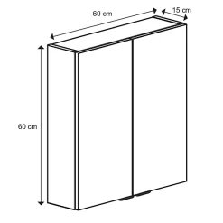 Meuble Wc|Armoire De Salle De Bains|GoodHome Armoire de salle de bains faible profondeur effet chêne l.60 x H.60 x P.15 cm, Imandra