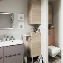 Colonne De Salle De Bains|Meuble De Salle De Bains Faible Profondeur|GoodHome Armoire de salle de bains effet chêne l.40 x H.90 x P.36 cm, Imandra