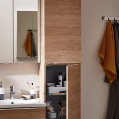 Colonne De Salle De Bains|Meuble De Salle De Bains Faible Profondeur|GoodHome Armoire de salle de bains effet chêne l.40 x H.90 x P.36 cm, Imandra