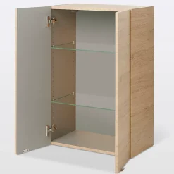 GoodHome Armoire de salle de bains effet chêne l.60 x H.90 x P.36 cm, Imandra