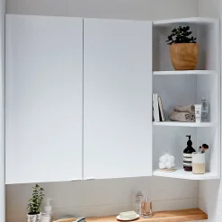 Meuble Wc|Colonne De Salle De Bains|GoodHome Armoire de salle de bains faible profondeur blanc brillant l.40 x H.90 x P.15 cm, Imandra
