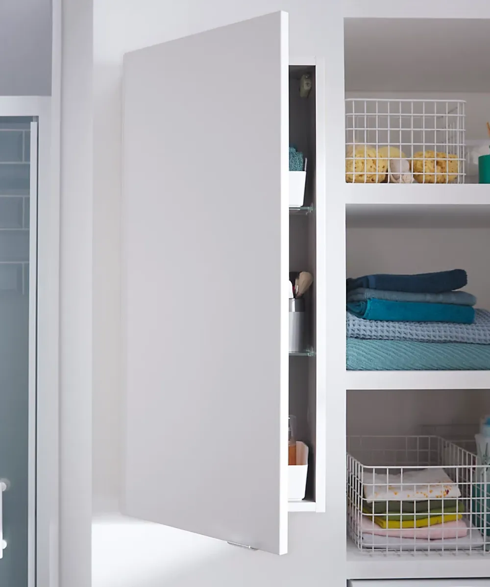 Meuble Wc|Colonne De Salle De Bains|GoodHome Armoire de salle de bains faible profondeur blanc brillant l.40 x H.90 x P.15 cm, Imandra
