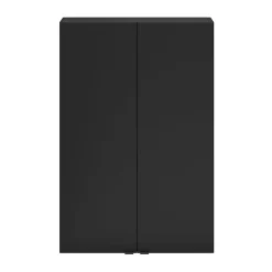 GoodHome Armoire de salle de bains faible profondeur noir mat l.60 x H.90 x P.15 cm, Imandra