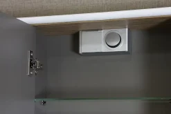 Armoire De Toilette|Decotec Armoire de salle de bains lumineuse LED avec miroir effet bois l.120 x H.70 x P.18 cm, Havana