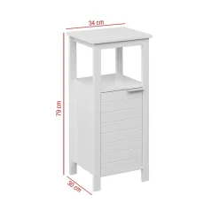 Meuble De Salle De Bains Faible Profondeur|Mobili Rebecca Armoire de Salle de Bains à Portes MDF Blanc Peu Encombrante Rebecca Mobili