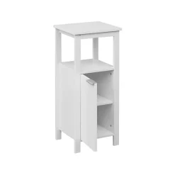 Meuble De Salle De Bains Faible Profondeur|Mobili Rebecca Armoire de Salle de Bains à Portes MDF Blanc Peu Encombrante Rebecca Mobili