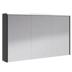 Decotec Armoire de salle de bains éclairante avec miroir Archi noir mat 120 cm