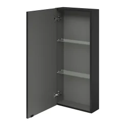 GoodHome Armoire de salle de bains faible profondeur noir mat l.40 x H.90 x P.15 cm, Imandra