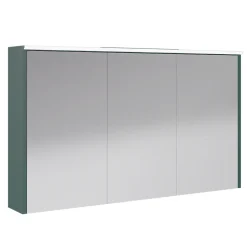 Decotec Armoire de salle de bains éclairante LED vert toundra avec miroir l.120 x H.70 x P.18 cm, Archi