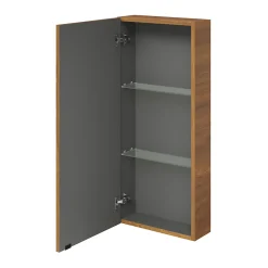 GoodHome Armoire de salle de bains faible profondeur effet noyer l.40 x H.90 x P.15 cm, Imandra
