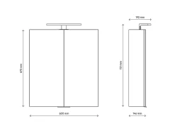 Cooke & Lewis Armoire de salle de bains Indra miroir éclairant L. 60 x H. 67 x P. 14,6 cm