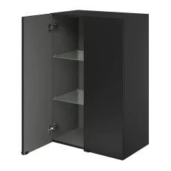 GoodHome Armoire de salle de bains noir mat l.60 x H.90 x P.36 cm, Imandra