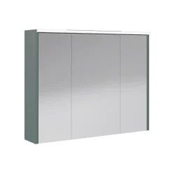 Armoire De Toilette|Decotec Armoire de salle de bains éclairante LED vert toundra avec miroir l.90 x H.70 x P.18 cm, Archi