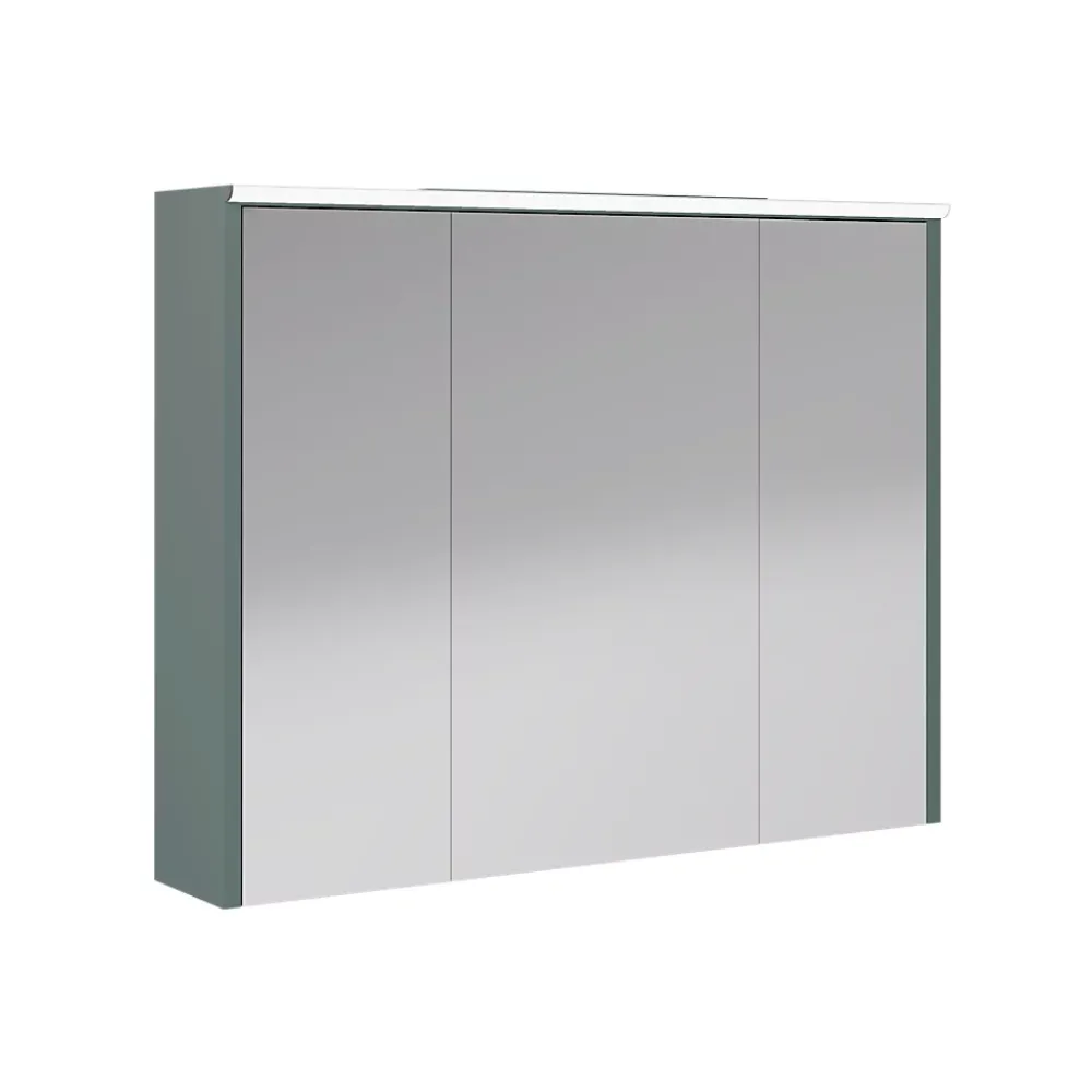 Armoire De Toilette|Decotec Armoire de salle de bains éclairante LED vert toundra avec miroir l.90 x H.70 x P.18 cm, Archi